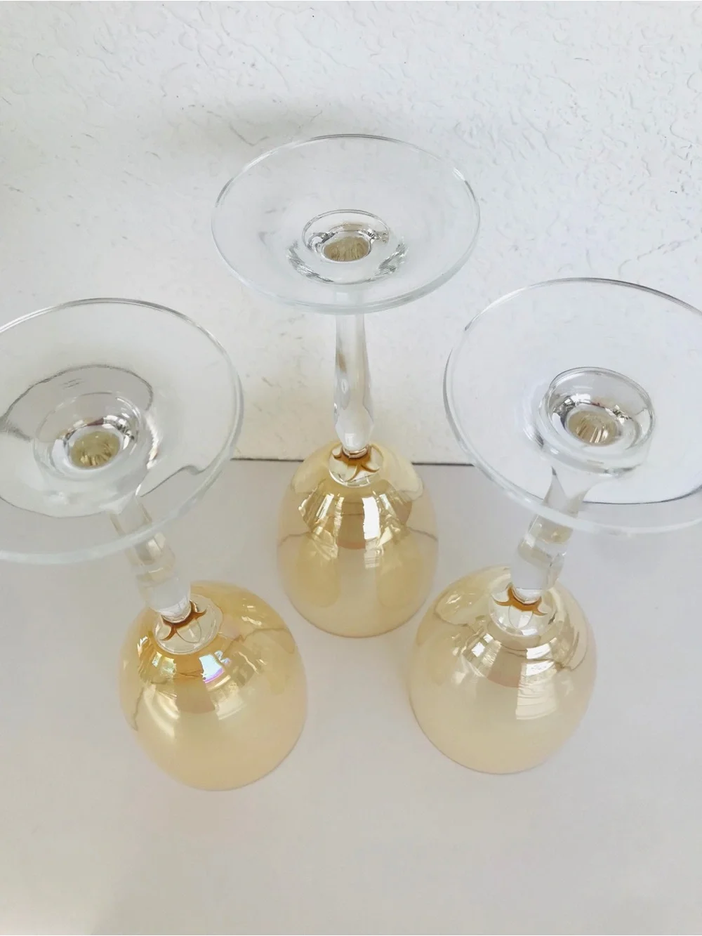 Set of 3 - Pier 1 P1C1 Amber Iridescent Golden 8